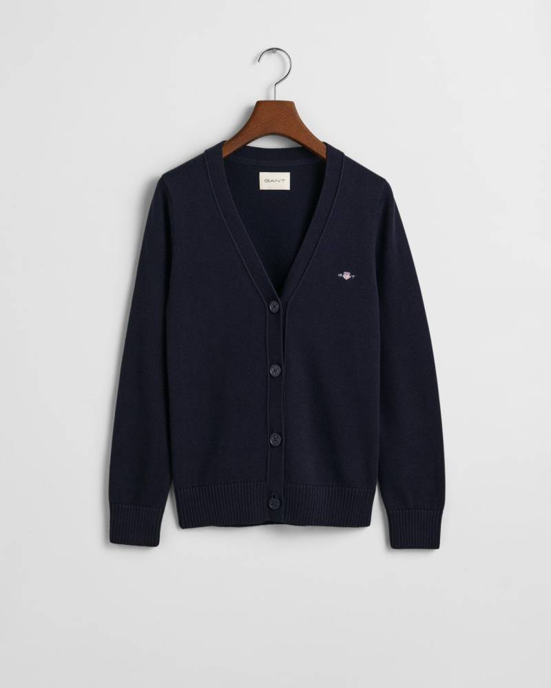GANT - Classic Strickjacke aus Baumwolle evening blue - Gr. - S von GANT