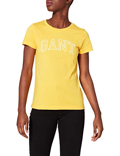 GANT Damen Arch Logo SS T-Shirt, SOLAR Power Yellow, L von GANT
