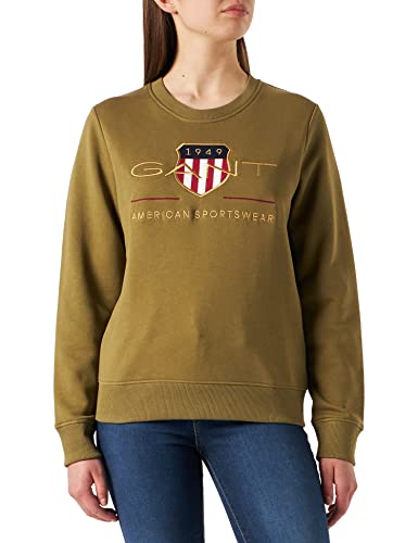 GANT Damen Archive Shield C-Neck Sweat Sweatshirt, Utility Green, XXL von GANT