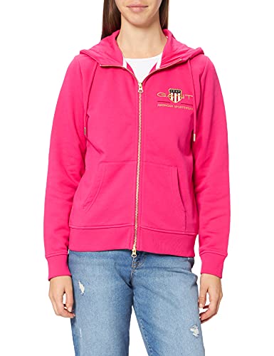 GANT Damen Archive Shield Full Zip Hoodie Kapuzenpullover, Peacock PINK, XS von GANT
