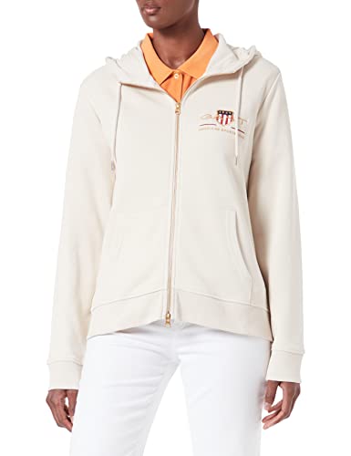 GANT Damen Archive Shield Full Zip Hoodie Kapuzenpullover, Putty, XS von GANT