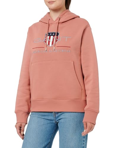 GANT Damen Archive Shield Hoodie Kapuzenpullover, Faded Brick, XL von GANT