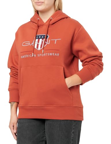 GANT Damen Archive Shield Hoodie Kapuzenpullover, MODERN Rust, S von GANT