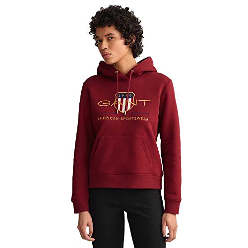 GANT Damen Archive Shield Sweat Hoodie Kapuzenpullover, PLUMPED RED, M von GANT