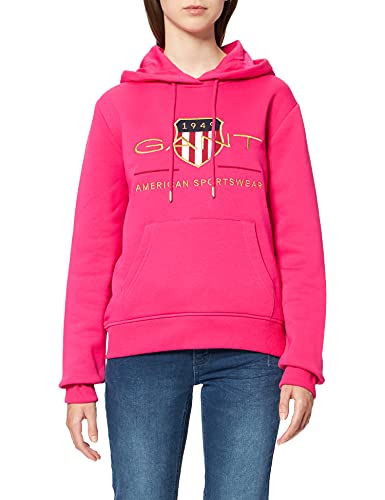 GANT Damen Archive Shield Sweat Hoodie Kapuzenpullover, Peacock PINK, M von GANT