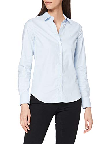 GANT Damen Stretch Oxford-ensfarvet skjorte KLASSISCHE BLUSE, Hellblau, 46 EU von GANT