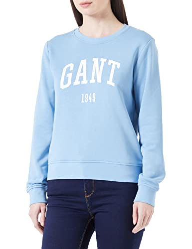 GANT Damen C-Neck Sweat Logo Rundhalspullover, Gentle Blue, S von GANT