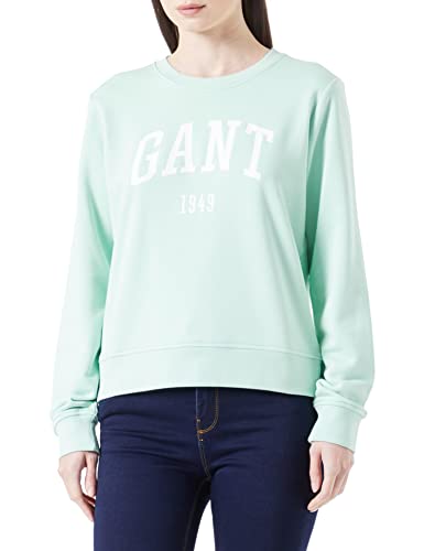 GANT Damen C-Neck Sweat Logo Rundhalspullover, Minty Green, L von GANT