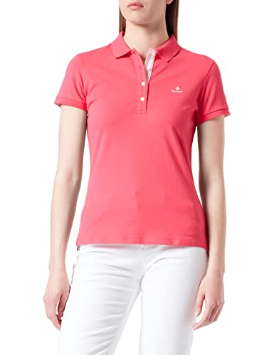 GANT Damen Contrast Collar SS Pique KONTRASTFARBENDES Poloshirt MIT Kurzarm, Magenta PINK, S von GANT