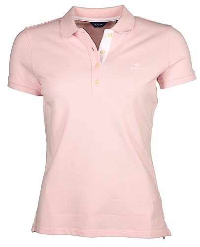 GANT Damen Contrast Collar SS Pique KONTRASTFARBENDES Poloshirt MIT Kurzarm, Pale PINK, XXL von GANT