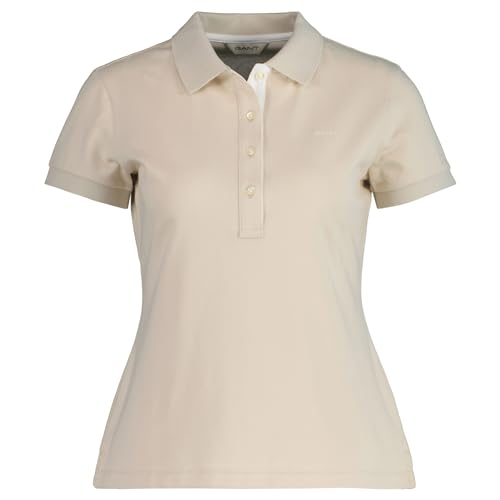 GANT Damen Contrast Collar SS Pique Polo, Soft Oat, 46 von GANT