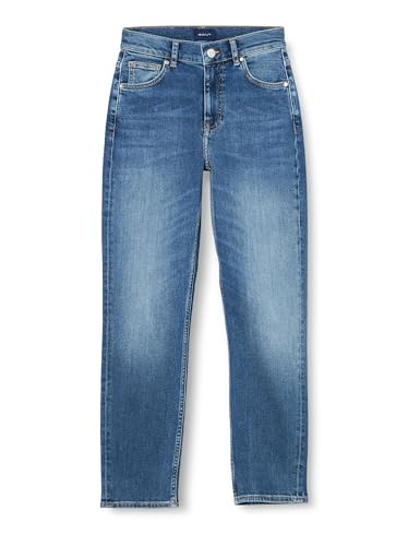 GANT Damen Cropped Slim Jeans, MID Blue Worn IN, 28 von GANT