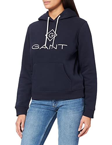 GANT Damen Lock UP Sweat Hoodie Kapuzenpullover, Evening Blue, XL von GANT