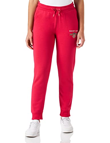 GANT Damen D1 Shield Sweat Pants Banner Logo Sweathose, Raspberry RED, L von GANT