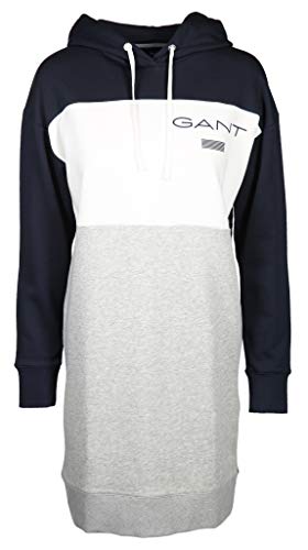 GANT Damen D1 Stripe Hoodie Dress Kleid, Evening Blue, XL von GANT