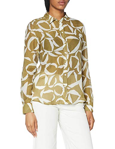 GANT Damen D1. Crescent Bloom CO Silk Shirt Bluse, Olive Green, 42 von GANT
