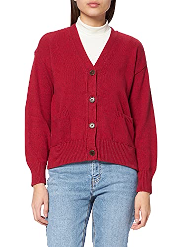 GANT Damen D1. MULTIYARN Cardigan Strickjacke, Bright RED, L von GANT