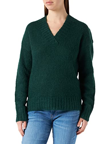 GANT Damen D1. Mohair V-Neck Pullover, Tartan Green, M von GANT