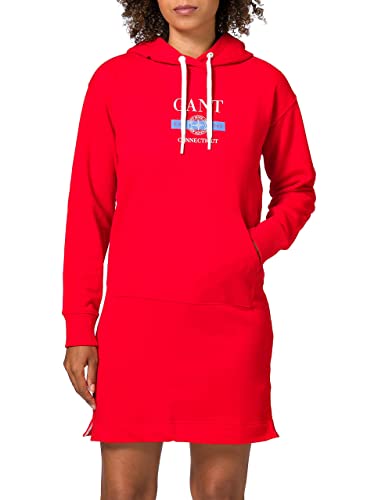 GANT Damen D1. Nautical Hoodie Dress Kleid, Lava RED, L von GANT