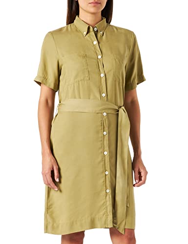 GANT Damen D1. PP Lyocell Dress Kleid, Faded Utility, 34 von GANT