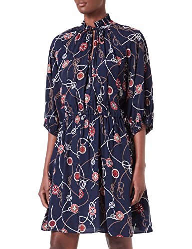 GANT Damen D1. Sailing Print V-Neck Dress Kleid, Classic Blue, 36 von GANT