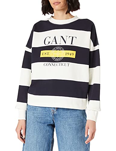 GANT Damen D1. Striped Nautical C-Neck Sweat Sweatshirt, Evening Blue, S GANT Damen D1. Striped Nautical C-Neck Sweat Sweatshirt, Evening Blue, S von GANT