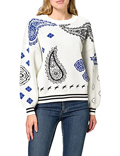 GANT Damen D2. Bandana Intarsia C-Neck Pullover, Cream, XL von GANT