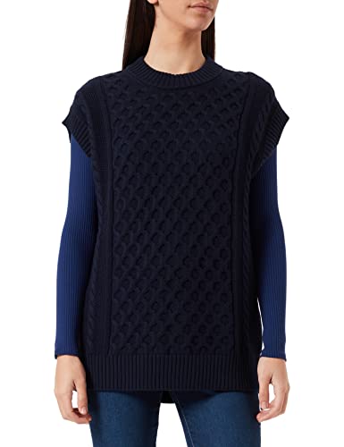 GANT Damen D2. Cable Structure Vest Pullover, Evening Blue, XXL von GANT