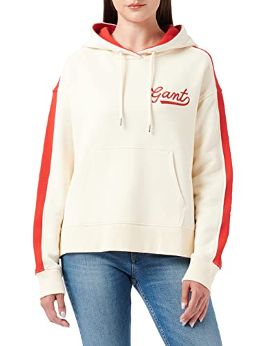 GANT Damen D2. Color Block Hoodie Kapuzenpullover, Linen, L von GANT