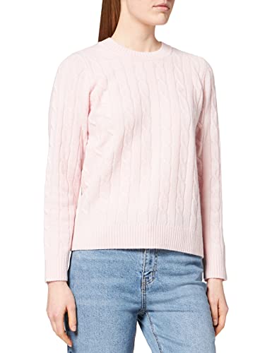 GANT Damen D2. Lambswool Cable C-Neck Pullover, Light PINK, XL von GANT