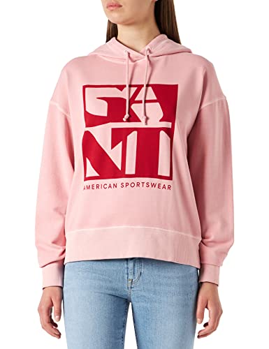 GANT Damen D2. Quadrat Logo Hoodie Kapuzenpullover, Blushing PINK, S von GANT