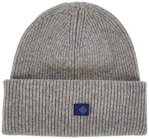 GANT Damen D2. Rib Knit Beanie M tze, GREY MELANGE, Einheitsgröße EU von GANT