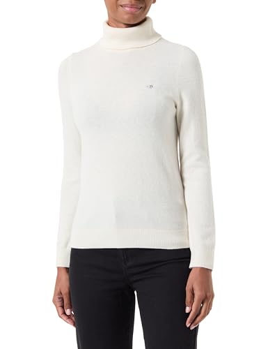 GANT Damen Extrafine Lambswool Rollneck Pullover, Cream, S GANT Damen Extrafine Lambswool Rollneck Pullover, Cream, S von GANT