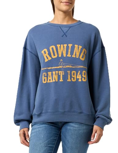 GANT Damen Graphic C-Neck Sweat Sweatshirt, Sailor Navy, 46 von GANT