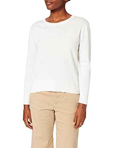GANT Damen Light Cotton C-Neck Pullover, Eggshell, M von GANT
