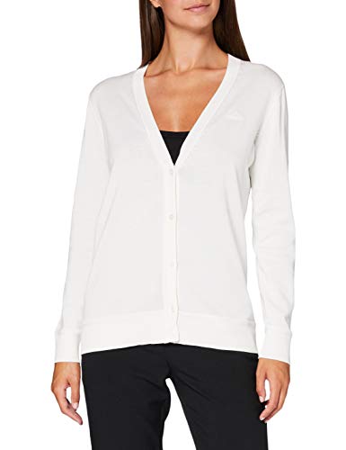 GANT Damen Light Cotton Vneck Cardigan Pullover, Eggshell, XXL von GANT