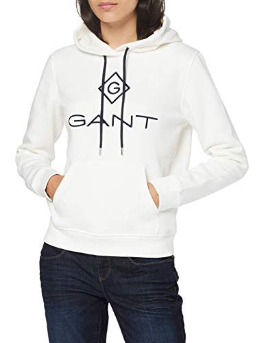 GANT Damen Lock UP Sweat Hoodie Kapuzenpullover, Eggshell, XXL von GANT