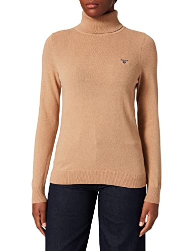 GANT Damen MD. Extrafine Lambswool Rollneck Pullover, Dark Khaki, M von GANT