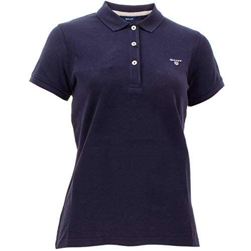 GANT Damen MD. Pique SS Rugger Poloshirt MIT Kurzarm, Lapis Blue, M von GANT