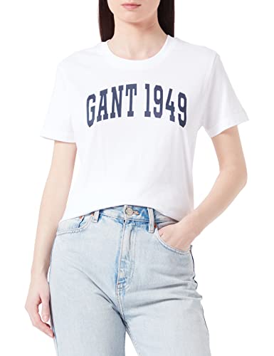 GANT Damen Md. Logo T-shirt T Shirt, Weiß, S EU von GANT