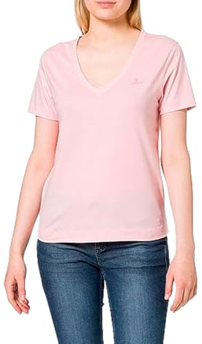 GANT Damen Neck SS T-Shirt ORIGINAL Tshirt MIT V-Ausschnitt, Pumpkin ORANGE, L von GANT