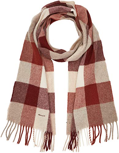 GANT Damen O2. Multicheck Lambswool Scarf Schal, Orange (Burnt Ochre), One Size von GANT