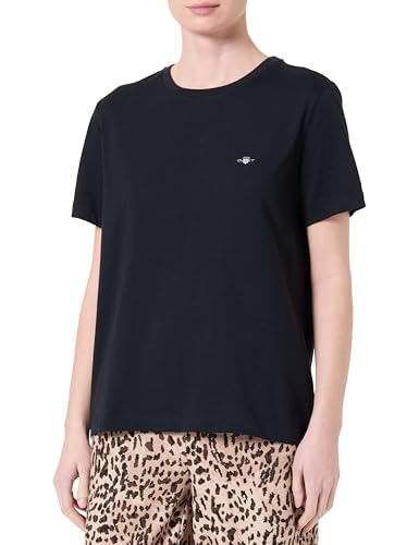 GANT Damen Printed Archive Shield T-Shirt, Black, X-Large von GANT