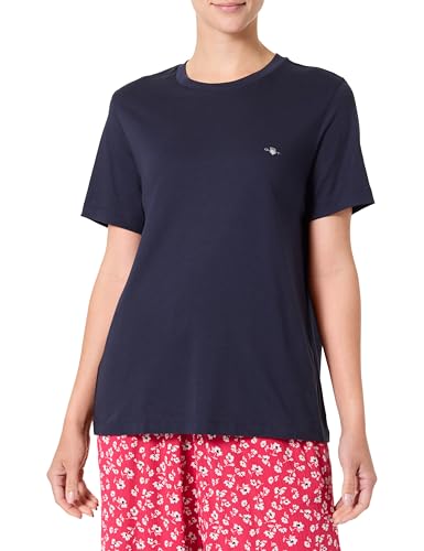 GANT Damen Printed Archive Shield T-Shirt, Evening Blue, Medium von GANT