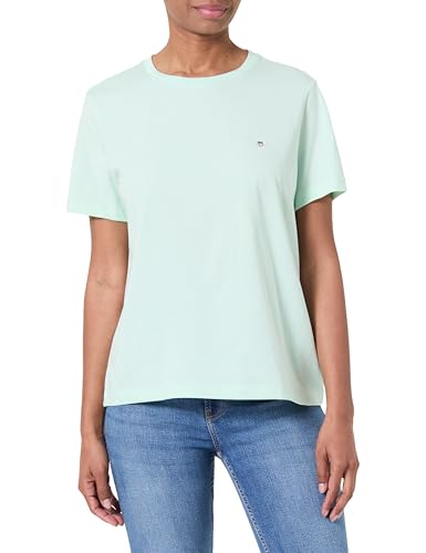GANT Damen Printed Archive Shield T-Shirt, Faded Mint, XS von GANT
