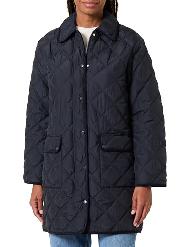 GANT Damen Quilted Coat with Cord Trim Jacke, Evening Blue, 42 von GANT
