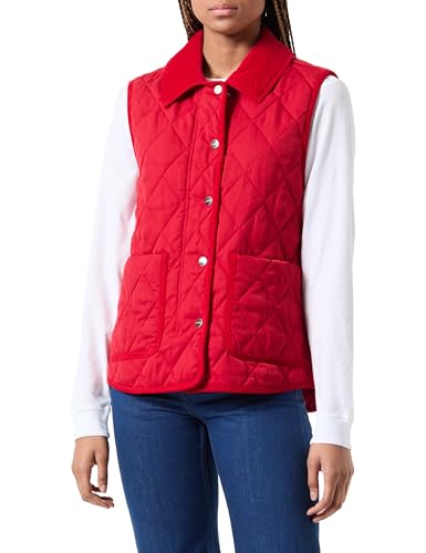 GANT Damen Quilted Vest with Cord Details Weste, Ruby RED, 46 von GANT