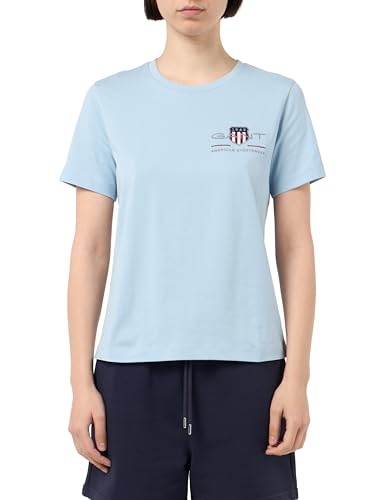 GANT Damen REG Archive Shield SS T-Shirt, Fresh Blue, X-Large von GANT