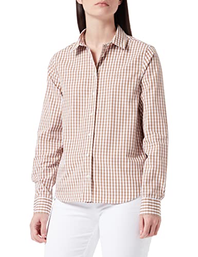 GANT Damen REG Broadcloth Gingham Shirt Bluse, WARM Khaki, 38 von GANT