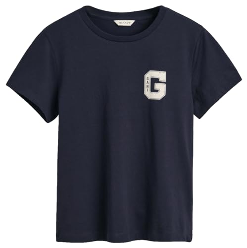 GANT Damen REG G SS C-Neck T-Shirt, Evening Blue, XS von GANT